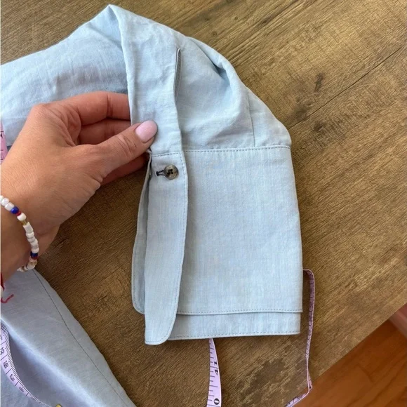 HALSTON HERITAGE Blue Shirt Dress Size 8 - Picture 9 of 10